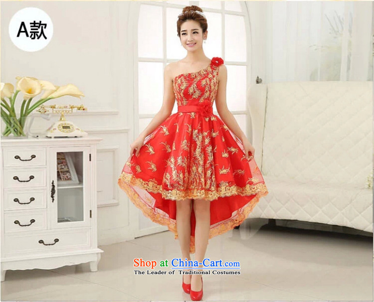 Yong-yeon and 2015 New Small Dress Short of marriages bows services bridesmaid wedding dresses dresses female evening shoulder red single shoulder XXL not returning the picture, prices, brand platters! The elections are supplied in the national character of distribution, so action, buy now enjoy more preferential! As soon as possible.