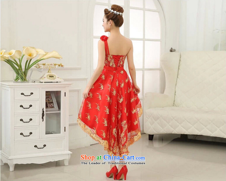Yong-yeon and 2015 New Small Dress Short of marriages bows services bridesmaid wedding dresses dresses female evening shoulder red single shoulder XXL not returning the picture, prices, brand platters! The elections are supplied in the national character of distribution, so action, buy now enjoy more preferential! As soon as possible.