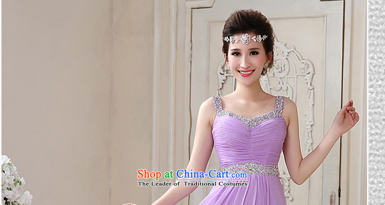 Talk to her new 2015 long evening dresses purple strap bride bows services version of large stylish code Korea wedding dress with a light purple L picture, prices, brand platters! The elections are supplied in the national character of distribution, so action, buy now enjoy more preferential! As soon as possible.