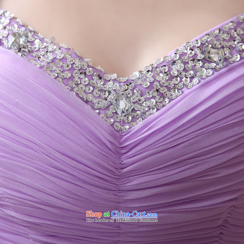 Talk to her new 2015 long evening dresses purple strap bride bows services version of large stylish code Korea wedding dress with a light purple , L, overture to Madame shopping on the Internet has been pressed.