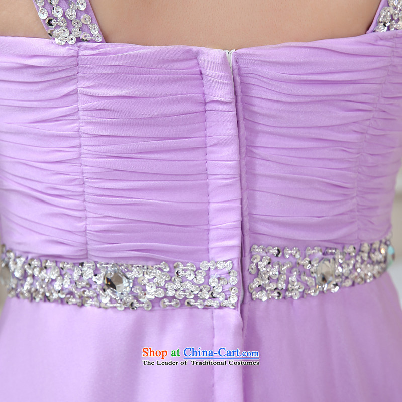 Talk to her new 2015 long evening dresses purple strap bride bows services version of large stylish code Korea wedding dress with a light purple , L, overture to Madame shopping on the Internet has been pressed.