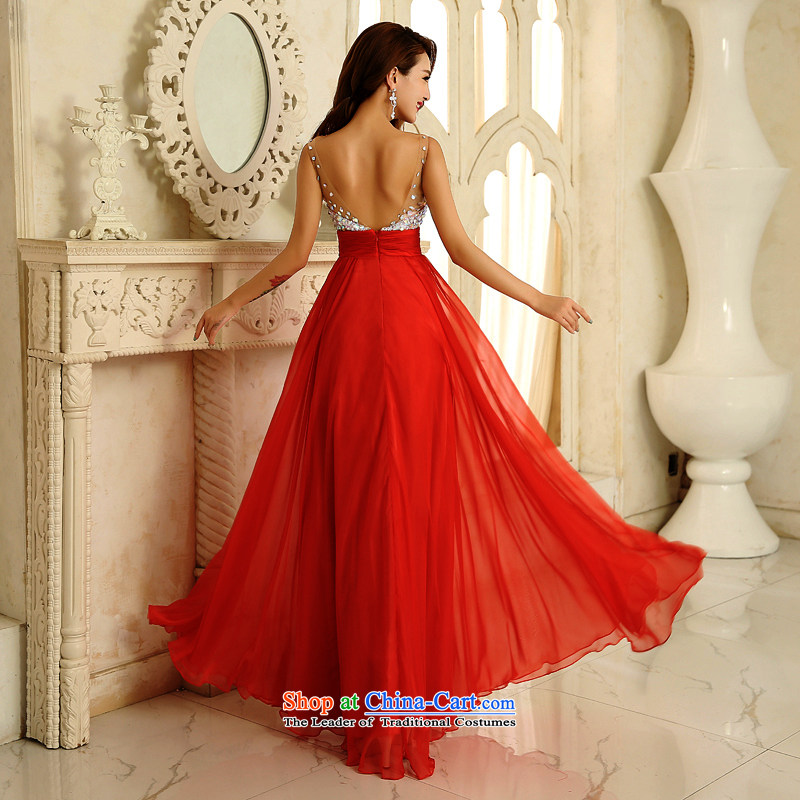 Talk to her new Marriage Ceremony 2015 Ms. V-Neck long stylish bride with a drink to the annual meeting of persons chairing evening dresses red , L, overture to Madame shopping on the Internet has been pressed.