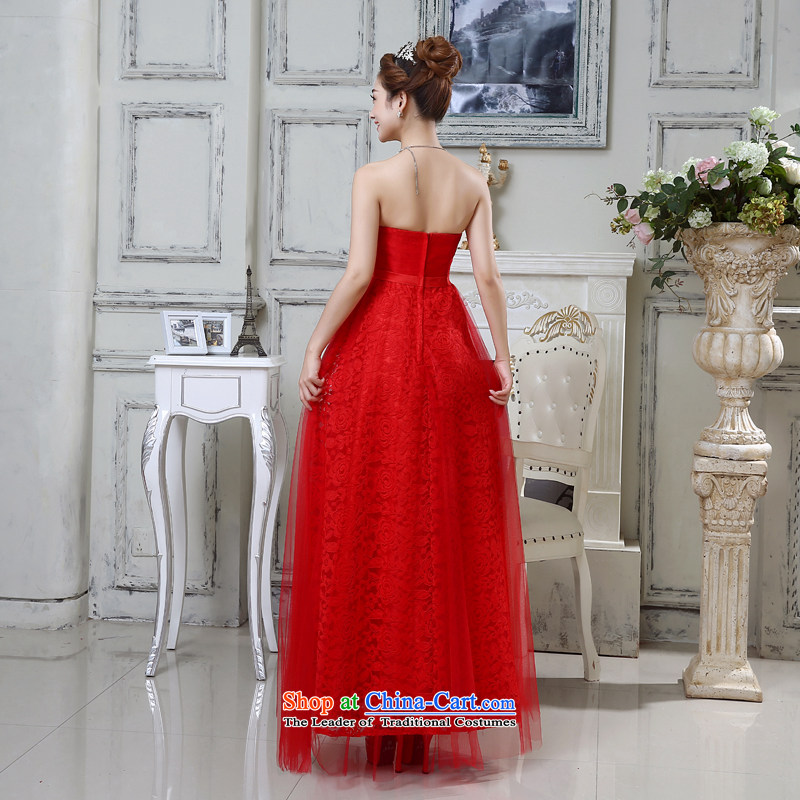 Rain-sang Yi marriages 2015 new wedding elegant long red bows to wipe the chest lace wedding dress LF200 XXL, Red rainstorm still Yi shopping on the Internet has been pressed.