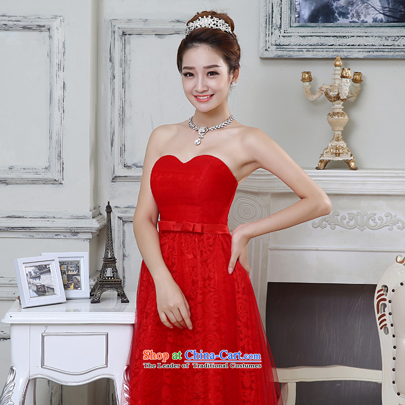 Rain-sang Yi marriages 2015 new wedding elegant long red bows to wipe the chest lace wedding dress LF200 XXL, Red rainstorm still Yi shopping on the Internet has been pressed.