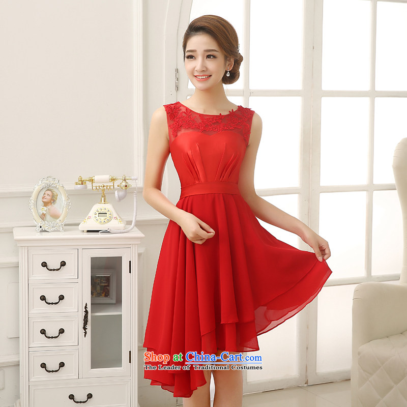 Rain-sang Yi marriages 2015 new dresses wedding red lace stylish bows services bridesmaid Short, sweet little dress LF201 XXL, Red rainstorm still Yi shopping on the Internet has been pressed.