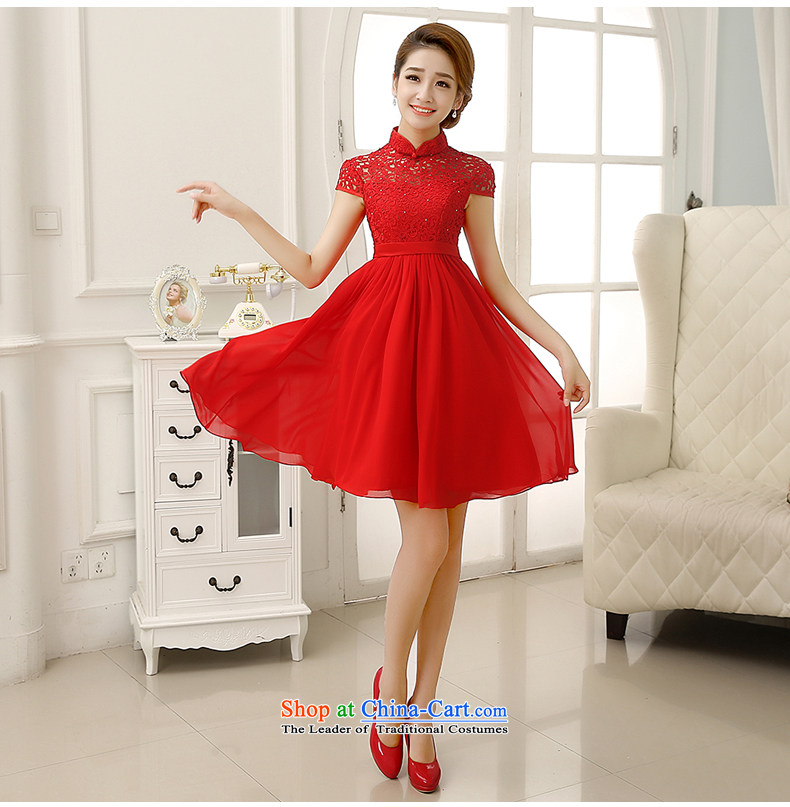 Rain-sang Yi marriages 2015 new wedding Korean Top Loin of pregnant women serving drink chiffon lace short skirt short of small dress LF202 RED XXL picture, prices, brand platters! The elections are supplied in the national character of distribution, so action, buy now enjoy more preferential! As soon as possible.