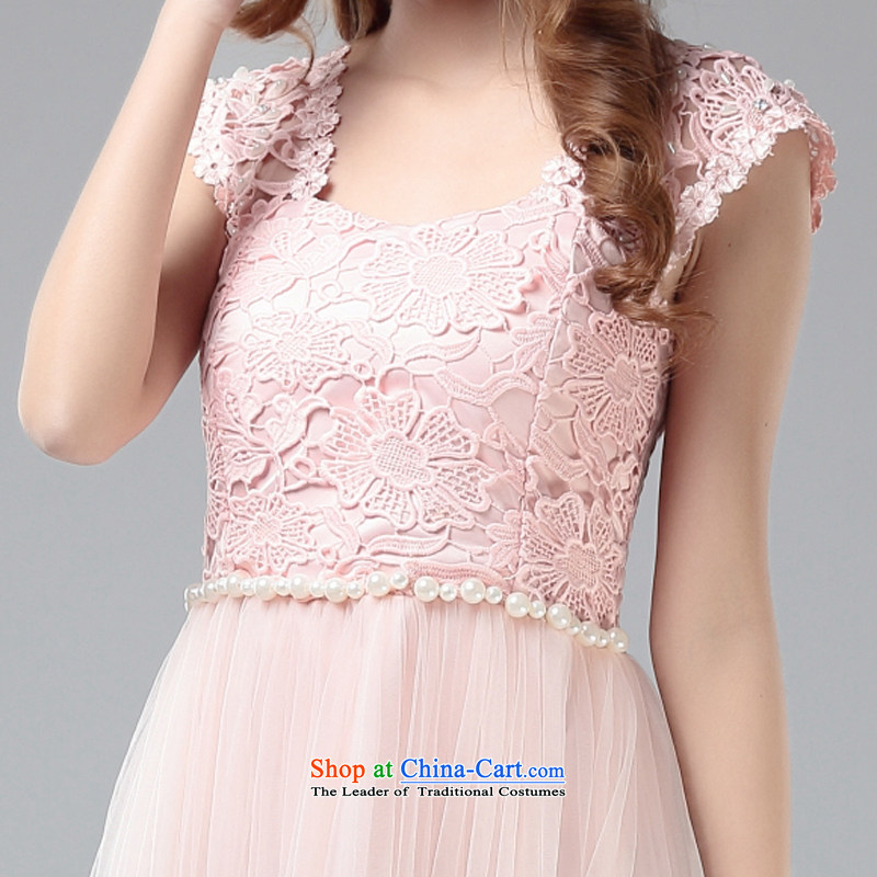 Honey bej new woven stretch of chain link fence high standing back under the silkscreen of Lei stitching vest long skirt dress evening dresses bridesmaid skirt bows are code, serving pink honey bay (mibeyee) , , , shopping on the Internet