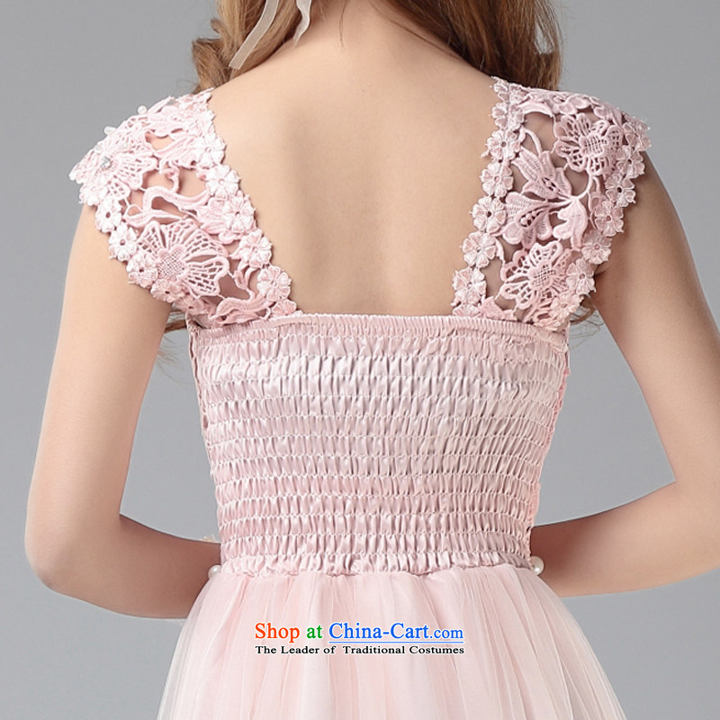 Honey bej new woven stretch of chain link fence high standing back under the silkscreen of Lei stitching vest long skirt dress evening dresses bridesmaid skirt bows are code, serving pink honey bay (mibeyee) , , , shopping on the Internet