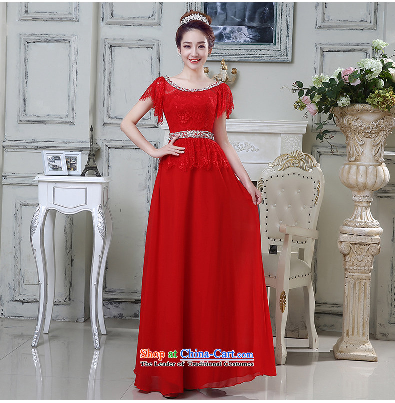 Rain-sang Yi marriages 2015 new wedding dresses red bows services long shoulders lace staple alignment with elegant Pearl Long skirts LF205 RED XXL picture, prices, brand platters! The elections are supplied in the national character of distribution, so action, buy now enjoy more preferential! As soon as possible.
