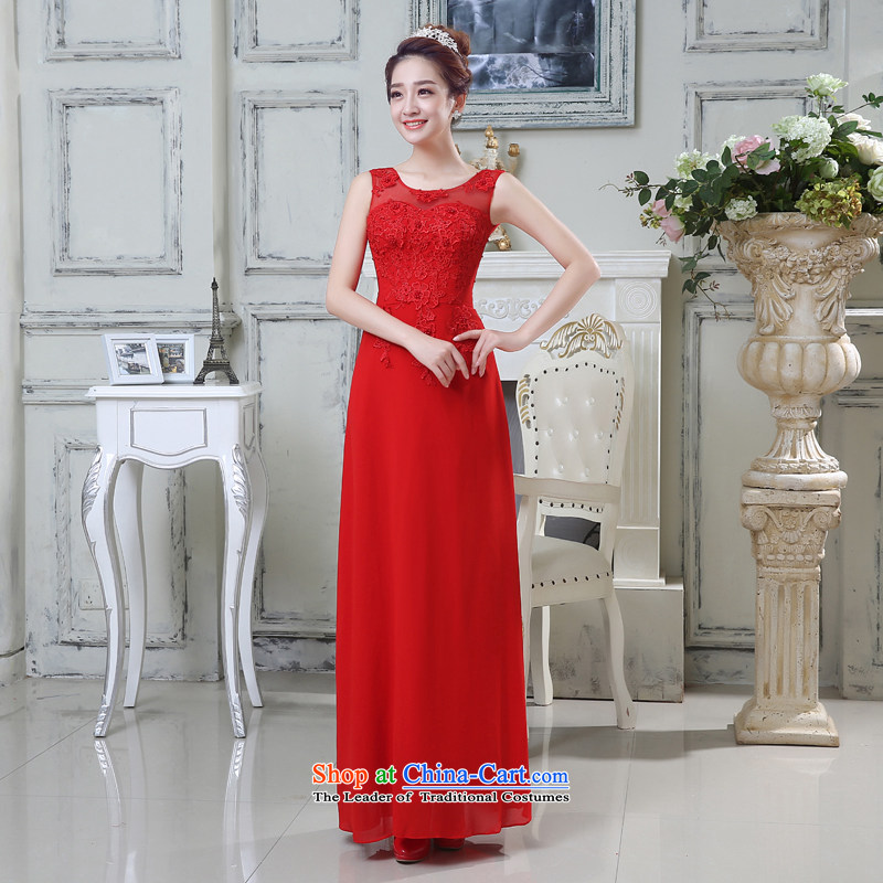 Rain-sang Yi marriages 2015 new red wedding dresses long stylish elegance to align the service bows lace dresses LF206 RED , L, rain is yi , , , shopping on the Internet