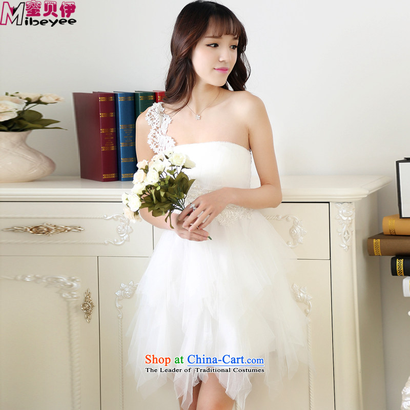 Honey bej new silk yarn not write the blossoms rules under bon bon shoulder Beveled Shoulder evening dresses marriage bridesmaid skirt bows service performances at the Graduation Ceremony of the White are Code Table