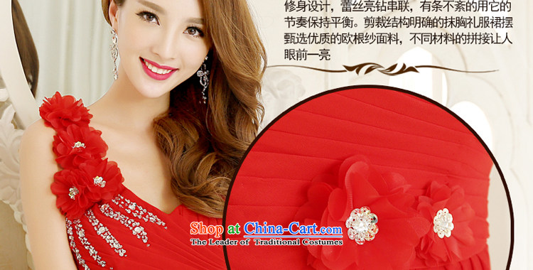 Talk to Her dress 2015 new drink service long single shoulder is elegant and modern bride evening large female Korean dress red XXL picture, prices, brand platters! The elections are supplied in the national character of distribution, so action, buy now enjoy more preferential! As soon as possible.