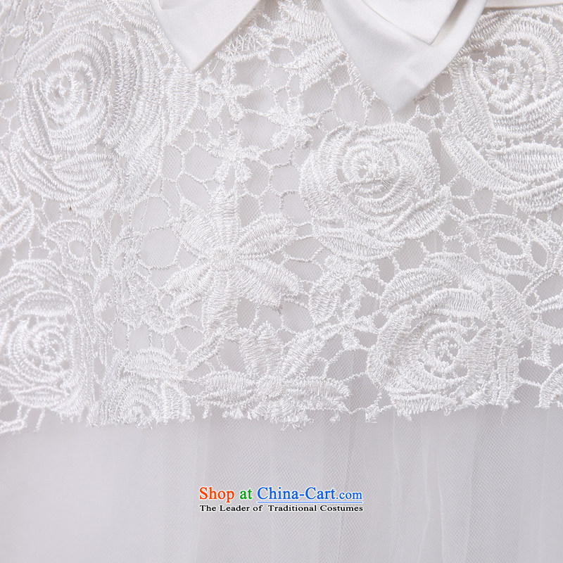 Talk to her new 2015 short white, wedding bridesmaid services lace Princess Korean betrothal small dress, declares dress white L, overture to Madame shopping on the Internet has been pressed.