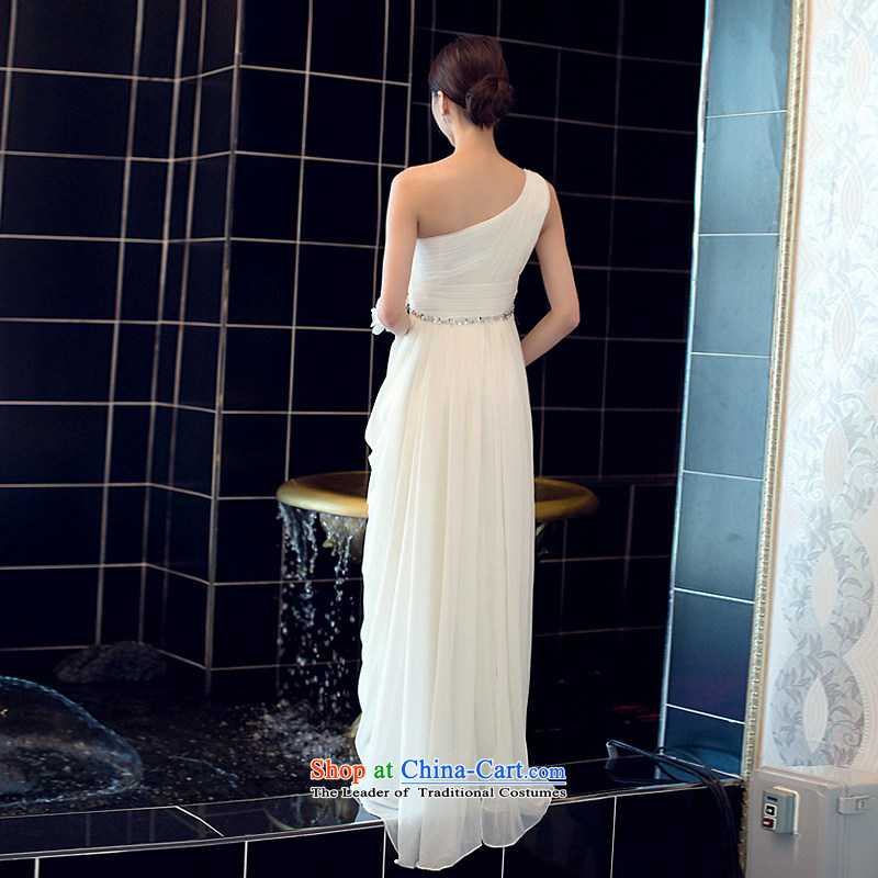 The sponsors of the 2015 New LAURELMARY, Korean lovely shoulder chiffon manually Stitch pearl small A swing style to align the Sau San bridal dresses White M 85 Waist 69), chest included the , , , shopping on the Internet