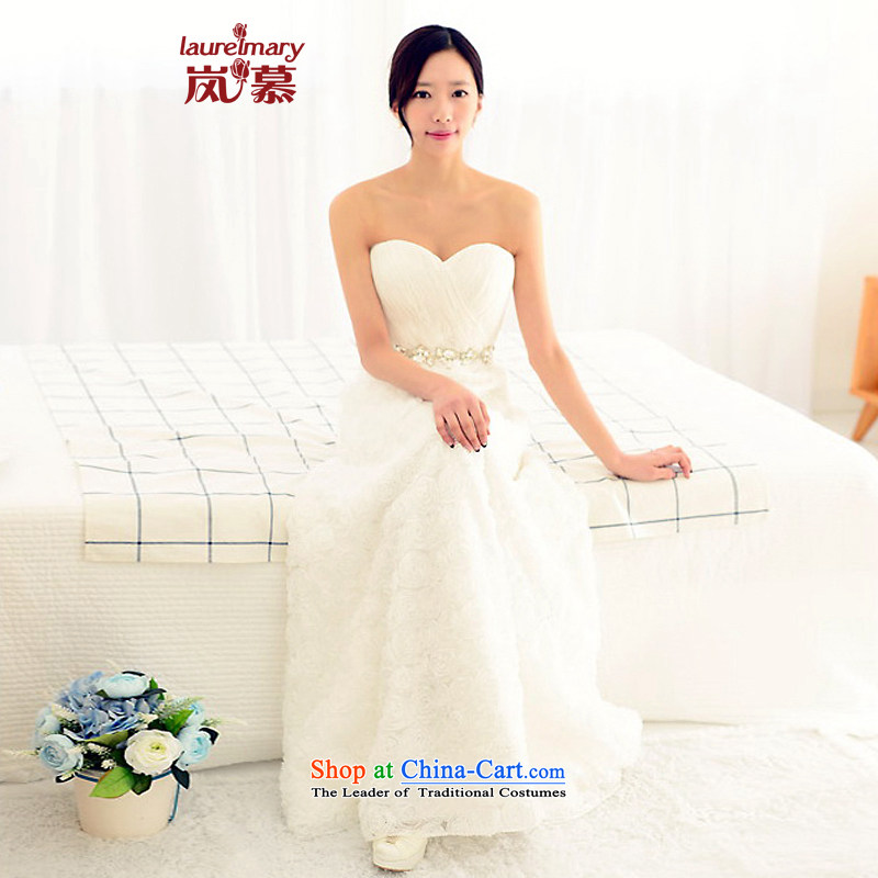 The sponsors of the 2015 New LAURELMARY, Korean sweet words to align the Sau San brides chest dress White M chest 85 Waist69_