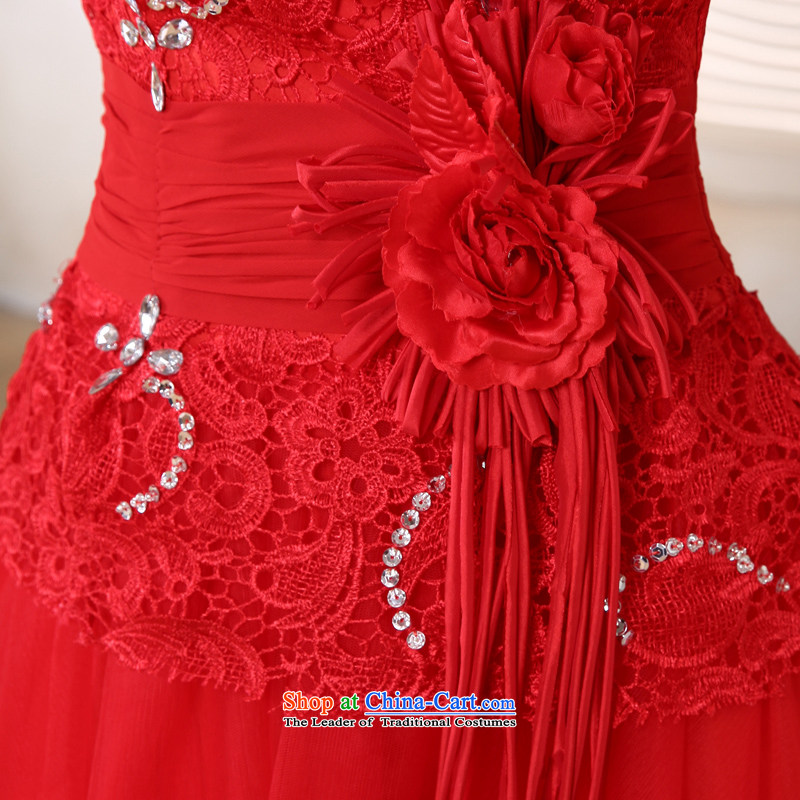 Doi m qi bridal dresses 2014 Marriage betrothal bows services bridesmaid small dress skirt red Korean anointed lace short skirts of chest sister skirt RED M Demi Moor Qi , , , shopping on the Internet