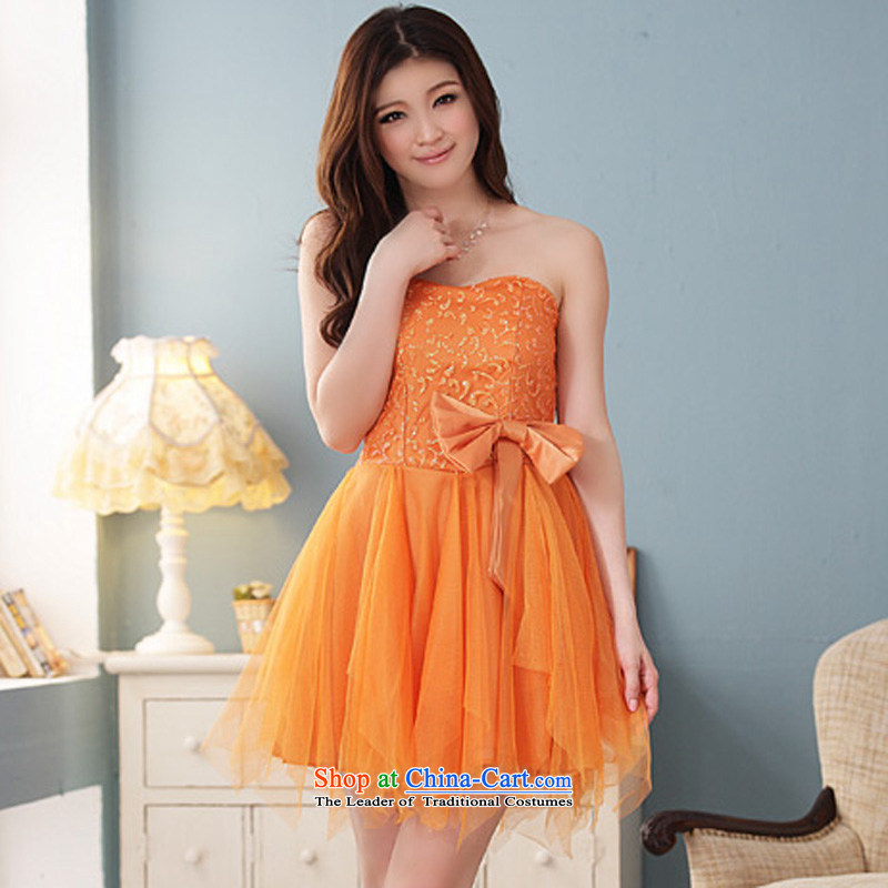 Li and the Barbie ironing flowers without under rule out chest dress dresses bridesmaid to show larger Top Loin of Sau San orange XL suitable for 115-135, 158 and shopping on the Internet has been pressed.