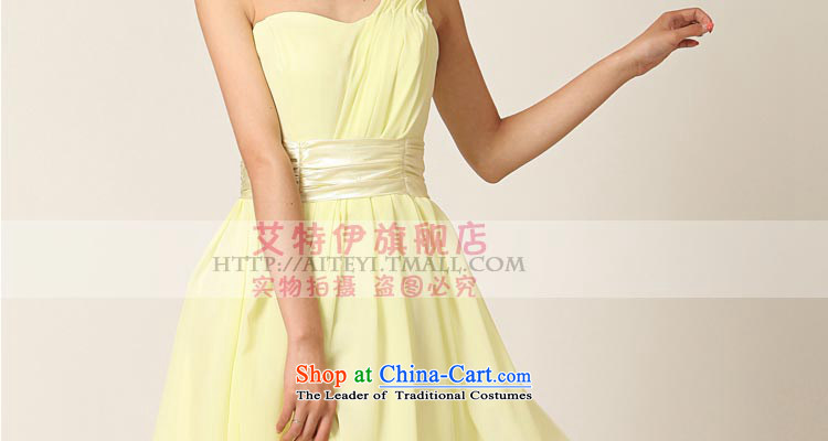 Talk to her new small dress bridesmaid mission sister services shoulder straps short of marriages bows to the betrothal evening female light yellow L picture, prices, brand platters! The elections are supplied in the national character of distribution, so action, buy now enjoy more preferential! As soon as possible.