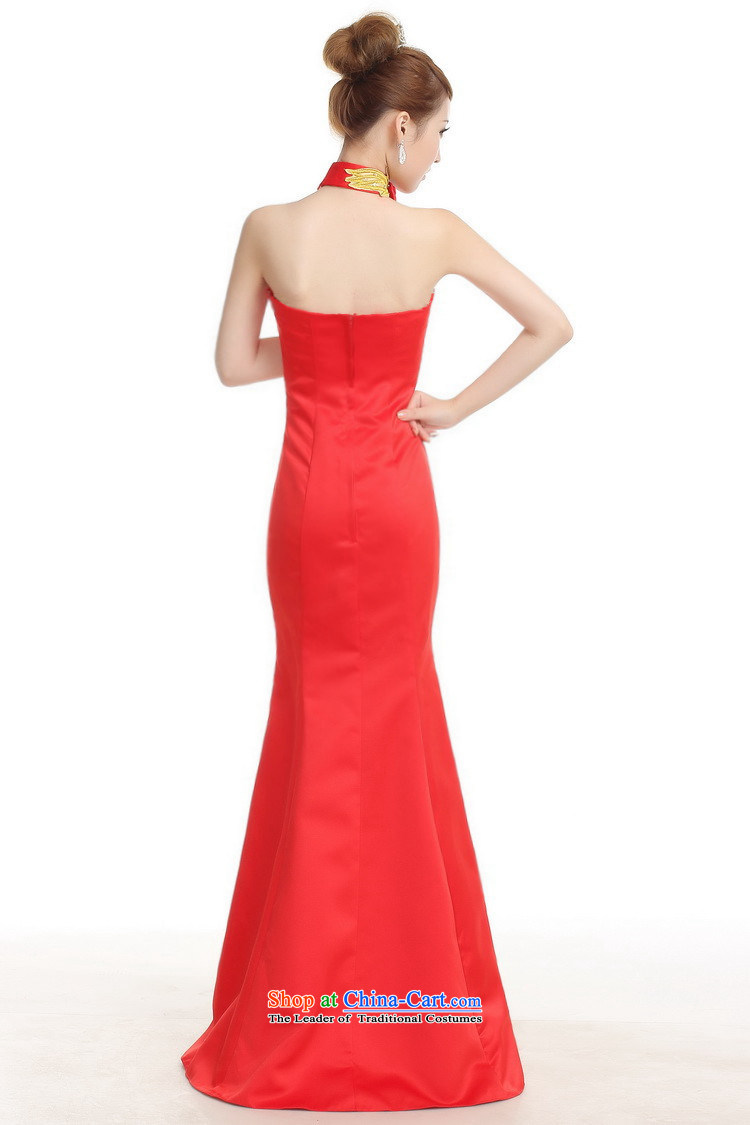 The water fall new marriages bows dress the lift mast red dress crowsfoot embroidery Rose Chinese long cheongsam red XXL picture enhancement, prices, brand platters! The elections are supplied in the national character of distribution, so action, buy now enjoy more preferential! As soon as possible.