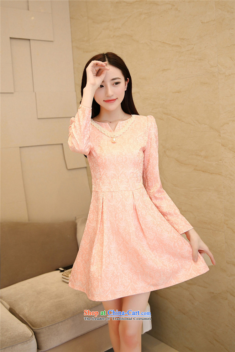 Definition of Style 2015 spring and fall new Korean president embossing elegance bridesmaid Sau San dress dresses QY1055 pink M code picture, prices, brand platters! The elections are supplied in the national character of distribution, so action, buy now enjoy more preferential! As soon as possible.