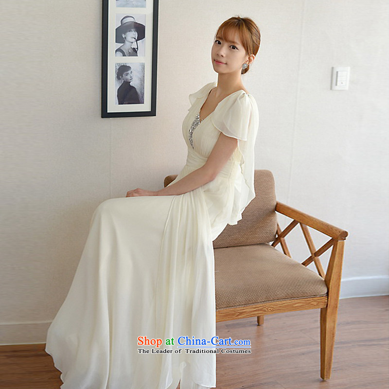 The sponsors of the 2014 New LAURELMARY, Korean aristocratic princess shoulders low breast height waist creases video thin zipper chiffon align to the bridal dresses ivory XL( chest 95 Waist 79), included the , , , shopping on the Internet