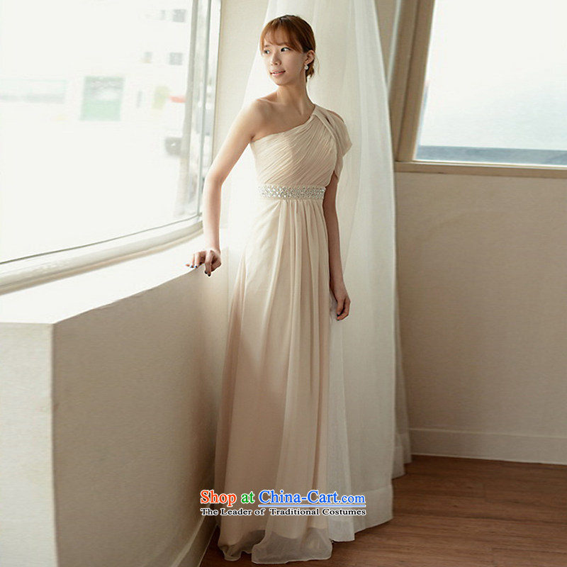 The sponsors of the 2015 New LAURELMARY, Korean stylish and simple Beveled Shoulder manually Stitch pearl Foutune of video thin zipper chiffon align to the bridal dresses ivory L 90 Waist 74), chest included the , , , shopping on the Internet