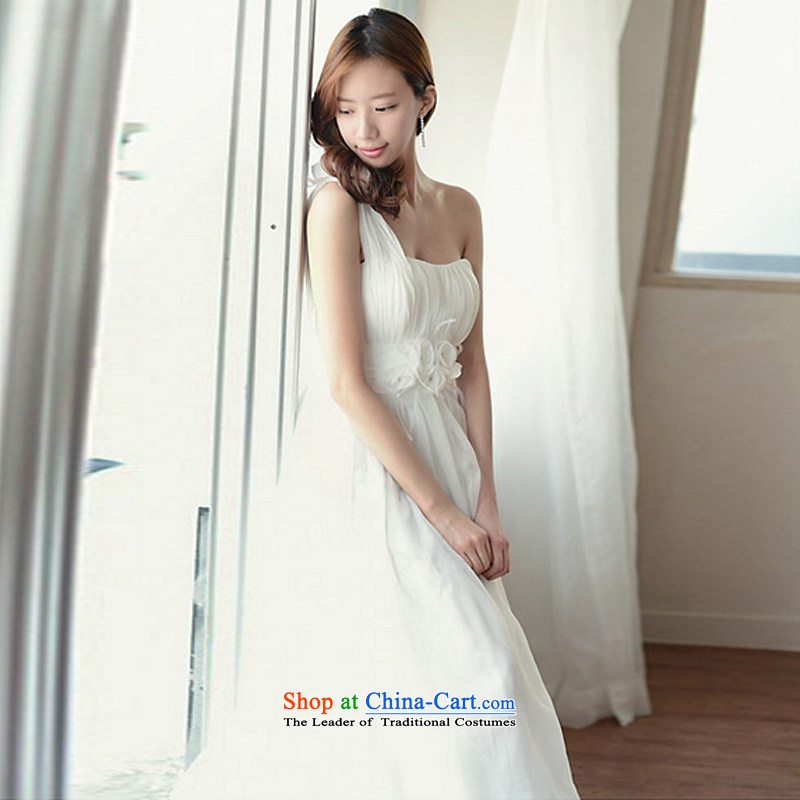 The sponsors of the 2015 New LAURELMARY, Korean Dream Princess shoulder flowers Foutune of video skinny A swing school to align the chiffon bridal dresses XL( white breast 95 sponsors the waist 79), shopping on the Internet has been pressed.