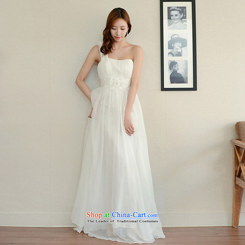 The sponsors of the 2015 New LAURELMARY, Korean Dream Princess shoulder flowers Foutune of video skinny A swing school to align the chiffon bridal dresses XL( white breast 95 sponsors the waist 79), shopping on the Internet has been pressed.