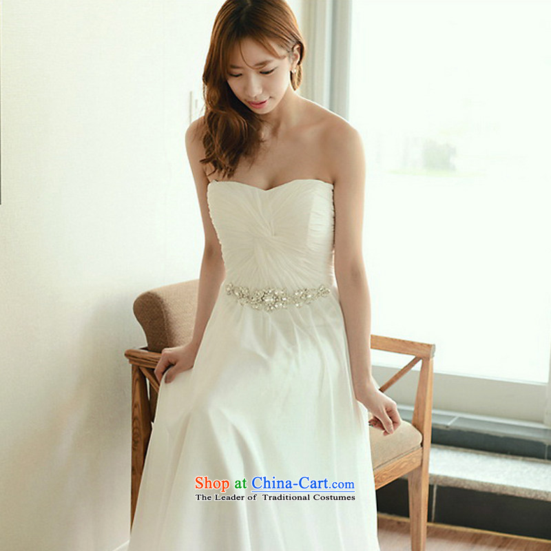 The sponsors of the 2015 New LAURELMARY, Korean exquisite simplicity and wrinkled anointed chest foutune manually Stitch pearl chiffon align to the bridal dresses ivory XL( chest 95 Waist 79), included the , , , shopping on the Internet