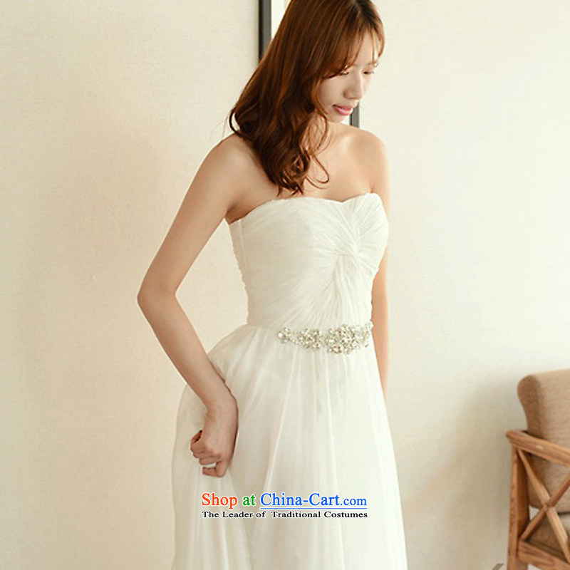 The sponsors of the 2015 New LAURELMARY, Korean exquisite simplicity and wrinkled anointed chest foutune manually Stitch pearl chiffon align to the bridal dresses ivory XL( chest 95 Waist 79), included the , , , shopping on the Internet