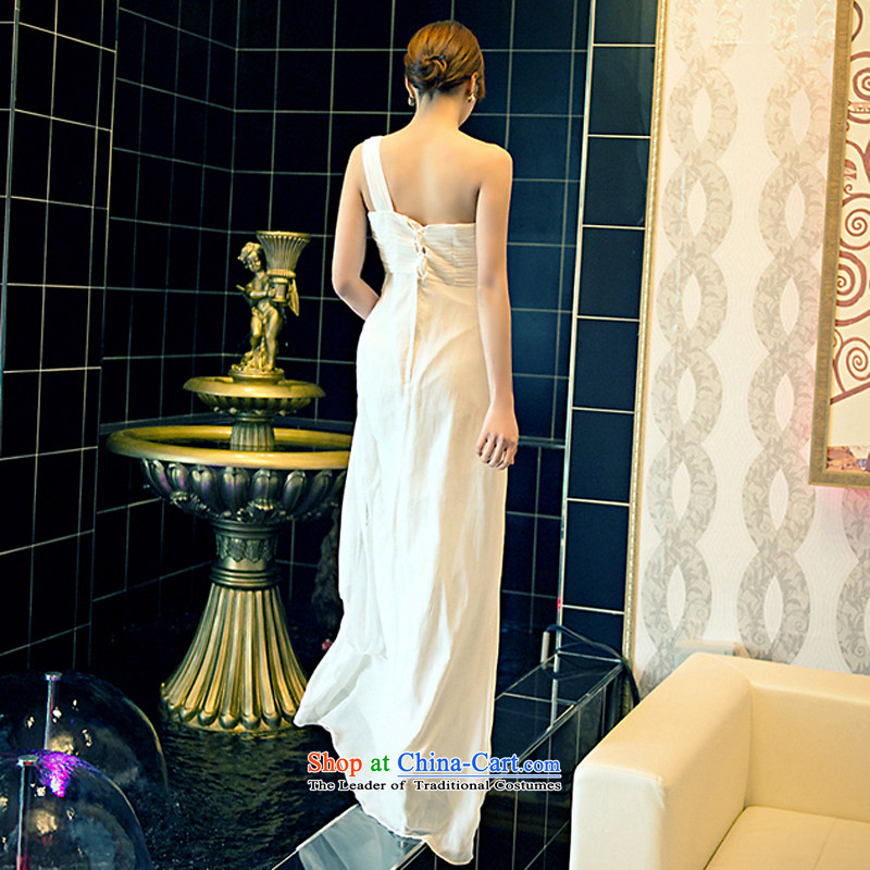 The sponsors of the 2015 New LAURELMARY, Korean shoulder higher gliding gently waist manually beaded chiffon align to Sau San bride dress White M 85 Waist 69), chest included the , , , shopping on the Internet