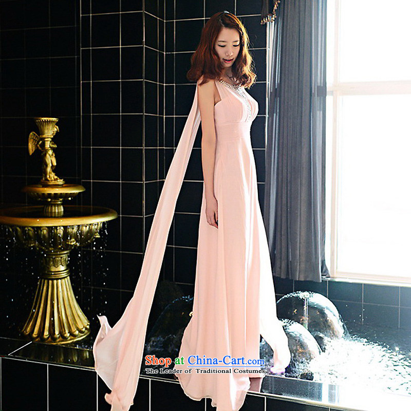 The sponsors of the 2014 New LAURELMARY, Korean gliding manually Stitch pearl round-neck collar Foutune of Sau San chiffon align to dress bridal dresses light pink L 90 Waist 74), chest included the , , , shopping on the Internet