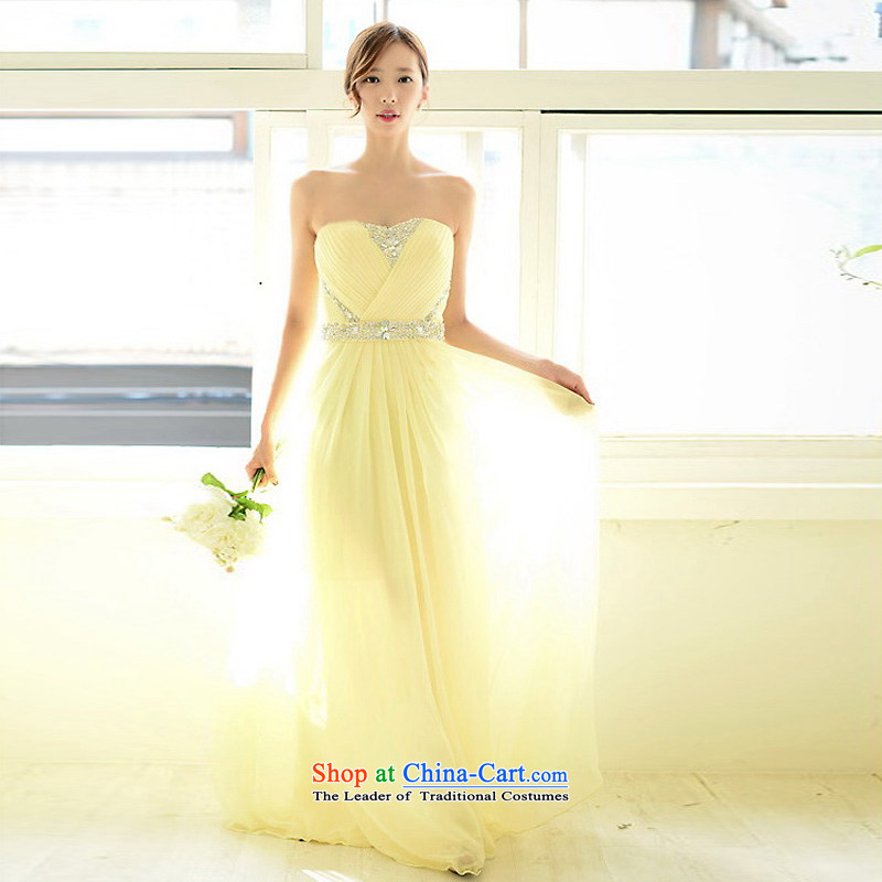 The sponsors of the 2014 New LAURELMARY, Korean fashion gliding anointed chest foutune like Susy Nagle chiffon align to dress bridal dresses light yellow L 90 Waist 74), chest included the , , , shopping on the Internet