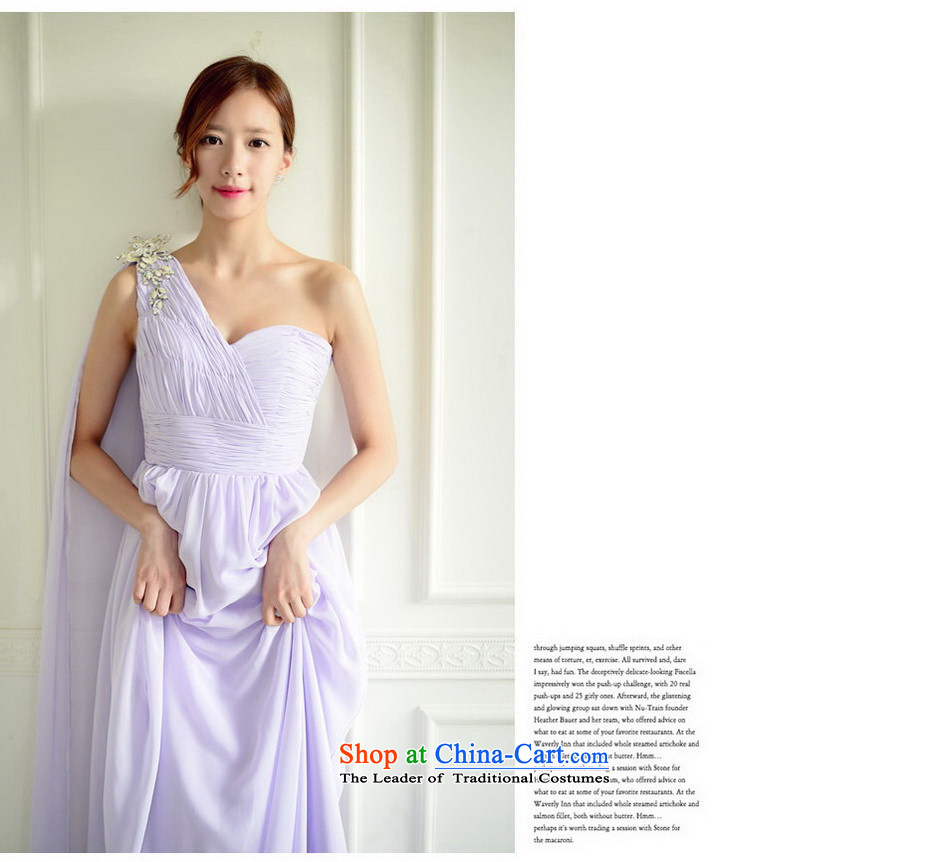 The sponsors of the 2015 New LAURELMARY, Korean soft and beautiful Stitch pearl single shoulder higher waist chiffon bride dress with a light purple Sau San XL( chest 95 Waist79) Picture, prices, brand platters! The elections are supplied in the national character of distribution, so action, buy now enjoy more preferential! As soon as possible.