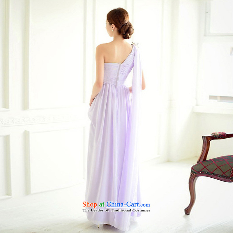 The sponsors of the 2015 New LAURELMARY, Korean soft and beautiful Stitch pearl single shoulder higher waist chiffon bride dress with a light purple Sau San XL( chest 95 Waist 79), included the , , , shopping on the Internet