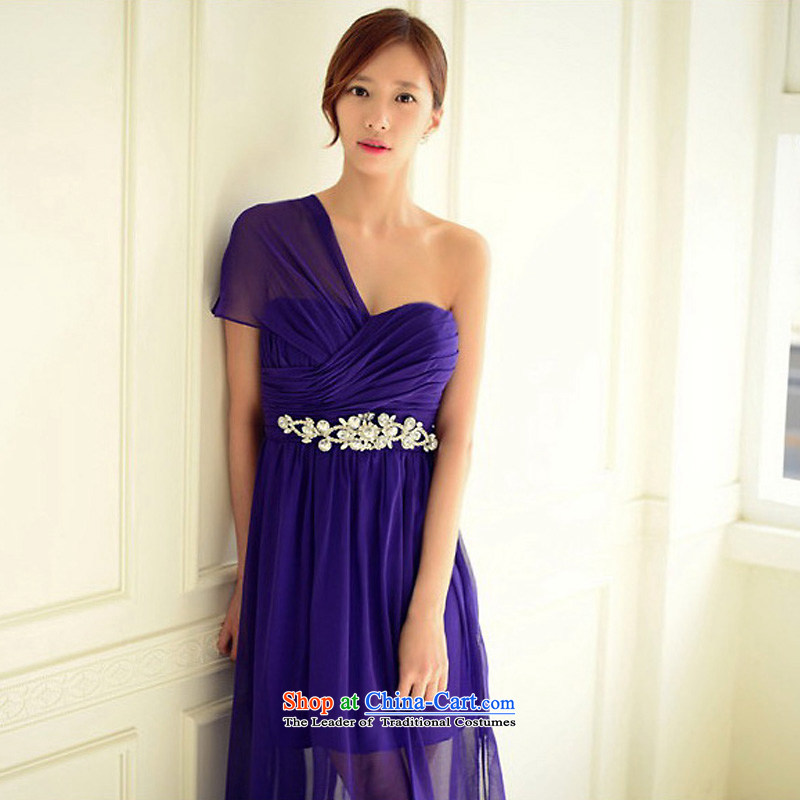 The sponsors of the 2015 New LAURELMARY, Korean Dream shoulder and breast height waist gauze to align the fluoroscopy chiffon dress purple XL( chest 95 Waist 79), included the , , , shopping on the Internet