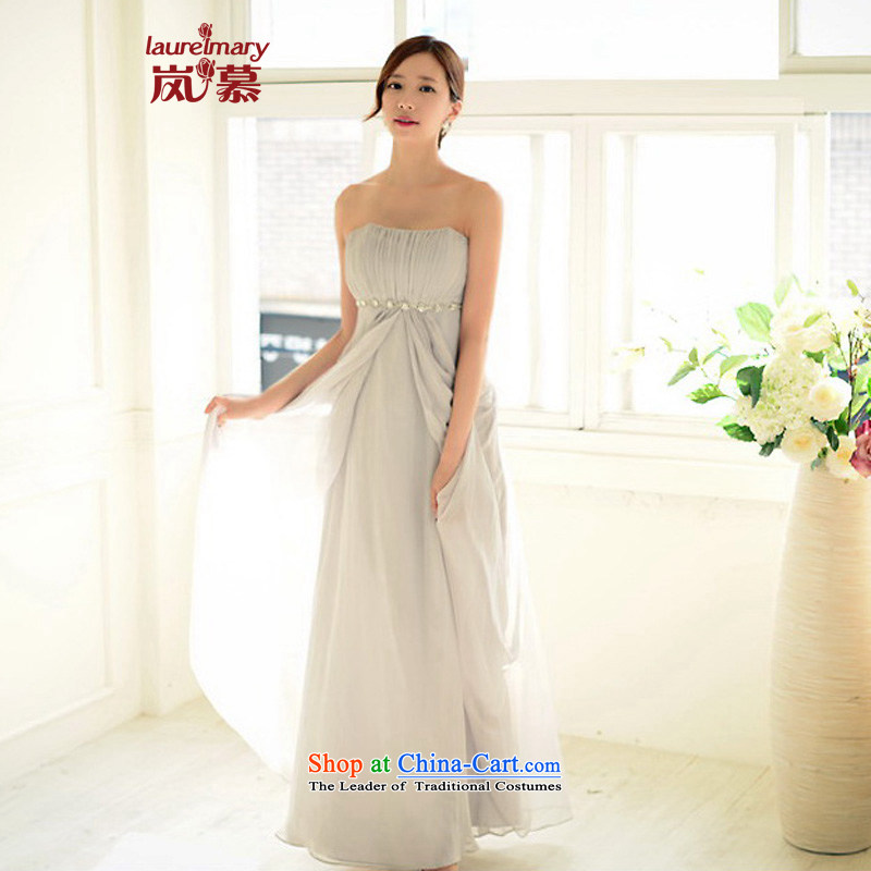 The sponsors of the 2015 New LAURELMARY, Korean fashion anointed breast height waist strain the chiffon align to dress Sau San bridal dresses as shown in light gray?L chest 90 Waist74_