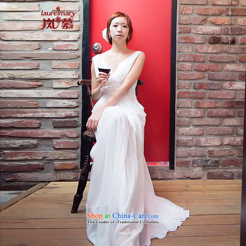 The sponsors of the 2014 New LAURELMARY, Korean charming deep V back up waist small A swing chiffon aligned to black dress M chest 85 sponsors the waist 69), shopping on the Internet has been pressed.