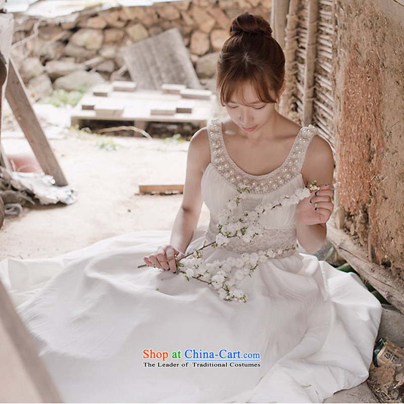 The sponsors of the 2014 New LAURELMARY, Korean sweet round-neck collar Stitch pearl lace Foutune of Sau San small A swing to align the bridal dresses ivory L 90 Waist 74), chest included the , , , shopping on the Internet