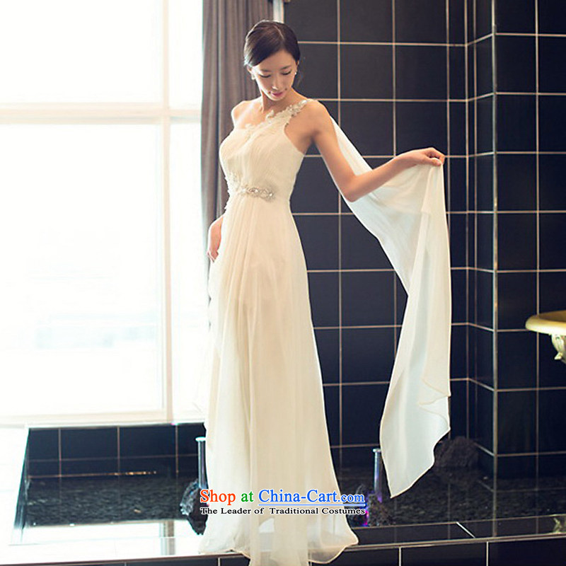 The sponsors of the 2015 New LAURELMARY) Korea Edition click shoulder higher waist manually Stitch pearl chiffon align to bride dresses Sau San XL( white breast 95 Waist 79), included the , , , shopping on the Internet