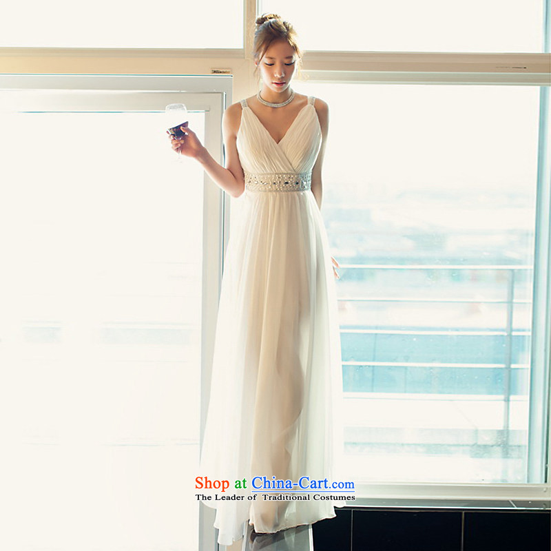 The sponsors of the 2015 New LAURELMARY, Korean cross-Back high energy waist chiffon alignment to bride evening dresses White M 85 Waist 69), chest included the , , , shopping on the Internet