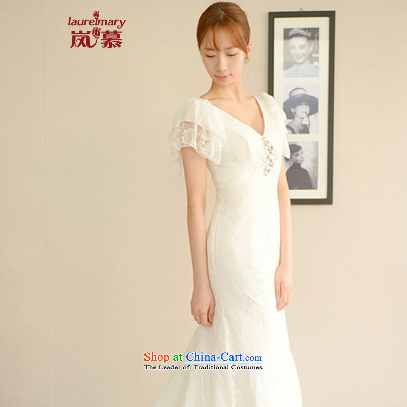 The sponsors of the 2015 New LAURELMARY) won the U.S. version of Lotus lace sin cuff deep V Low chest to align the Sau San small trailing bridal dresses figure color custom size, included the , , , shopping on the Internet