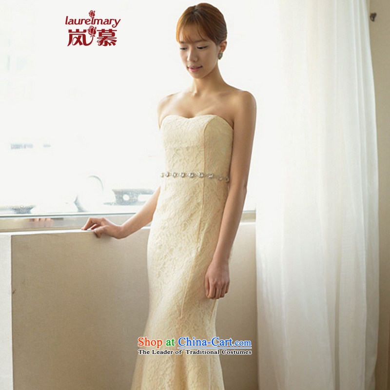 The sponsors of the 2015 New LAURELMARY, Korean lace anointed chest Stitch pearl Foutune of Sau San video thin package and long evening dress bride ceremony crowsfoot Figure Color XL( 79), waist proposals 95 chest in , , , shopping on the Internet