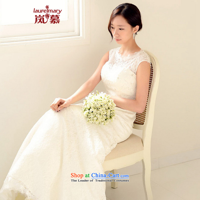 The sponsors of the 2015 New LAURELMARY, Korean elegant lace round-neck collar Sau San video thin back straps to align the tail evening dresses bride ceremony as figure color M 85 Waist 69), chest included the , , , shopping on the Internet