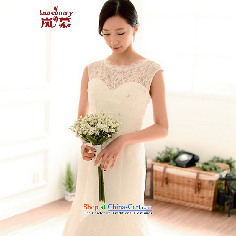 The sponsors of the 2015 New LAURELMARY, Korean elegant lace round-neck collar Sau San video thin back straps to align the tail evening dresses bride ceremony as figure color M 85 Waist 69), chest included the , , , shopping on the Internet
