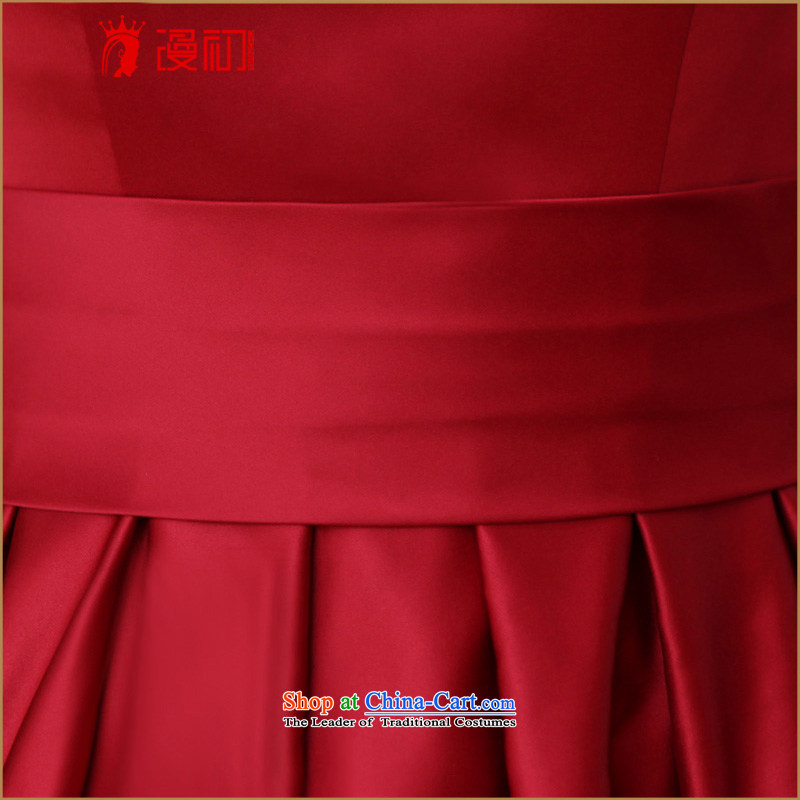 In the early 2015 new man Dress Short of Korean dress marriages bows services 1 shoulder bridesmaid at night service large red S early man , , , shopping on the Internet