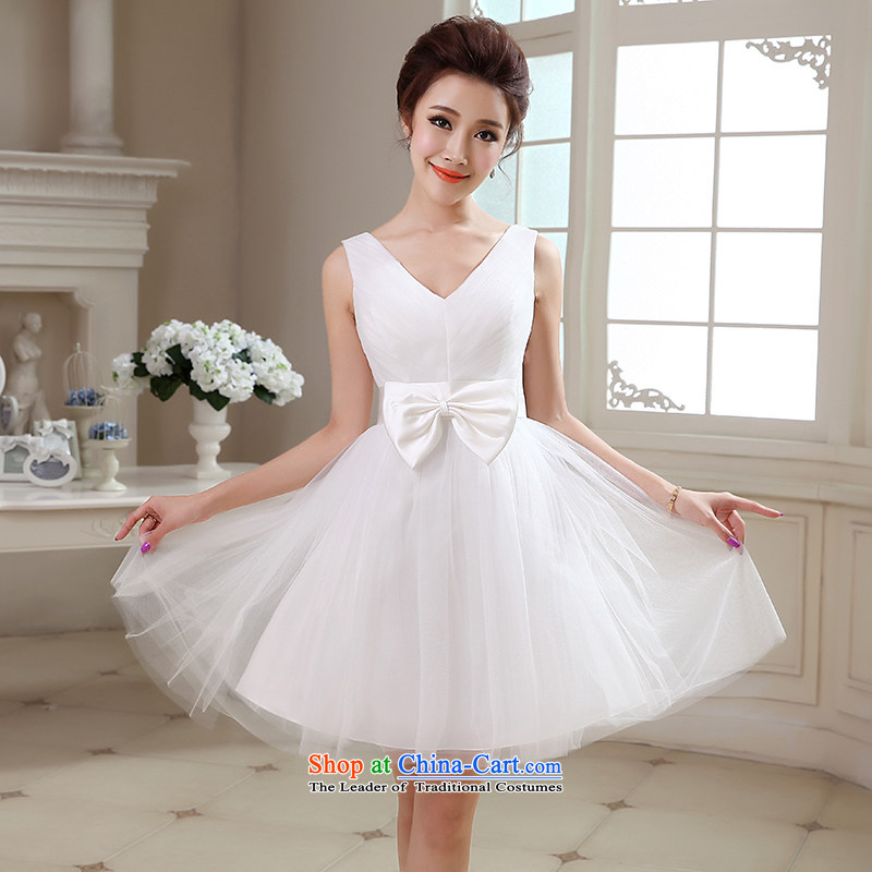 Hei Kaki 2015 autumn and winter new short, shoulders small evening dresses bridesmaid skirt bow tie lace petticoats NF25 ivory S, Hei Kaki shopping on the Internet has been pressed.