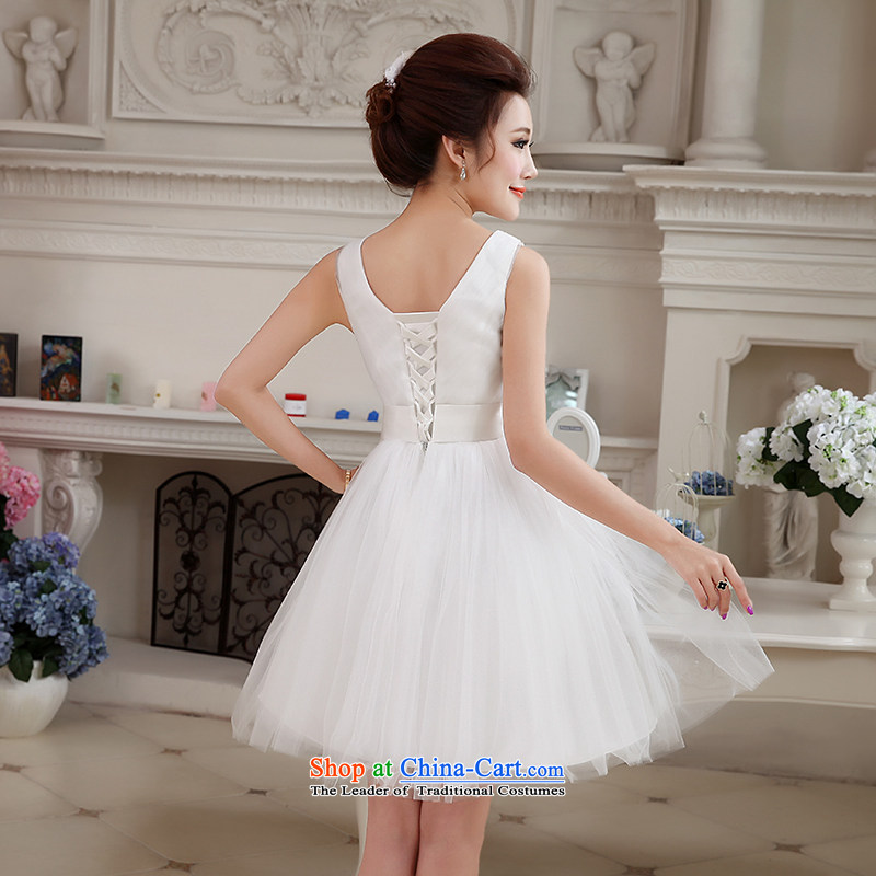 Hei Kaki 2015 autumn and winter new short, shoulders small evening dresses bridesmaid skirt bow tie lace petticoats NF25 ivory S, Hei Kaki shopping on the Internet has been pressed.