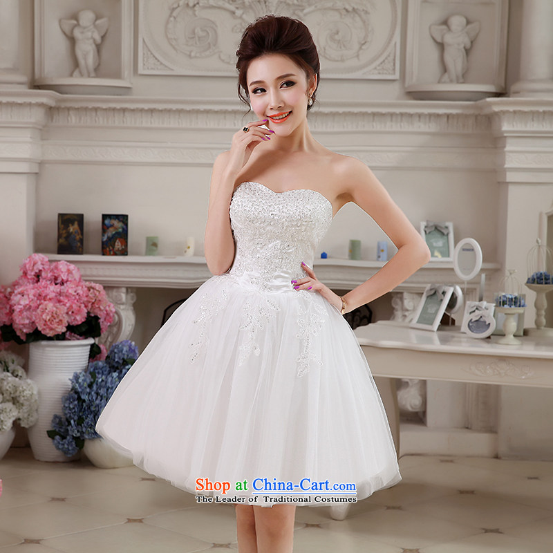 Hei Kaki 2015 autumn and winter new short, wipe the chest small evening dresses bridesmaid skirt pearl embroidery bon bon petticoats NF26 white left Tailored size, Hei Kaki shopping on the Internet has been pressed.