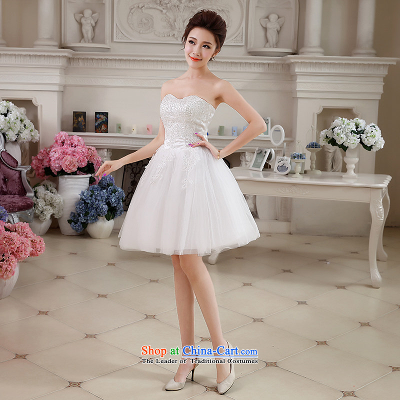 Hei Kaki 2015 autumn and winter new short, wipe the chest small evening dresses bridesmaid skirt pearl embroidery bon bon petticoats NF26 white left Tailored size, Hei Kaki shopping on the Internet has been pressed.